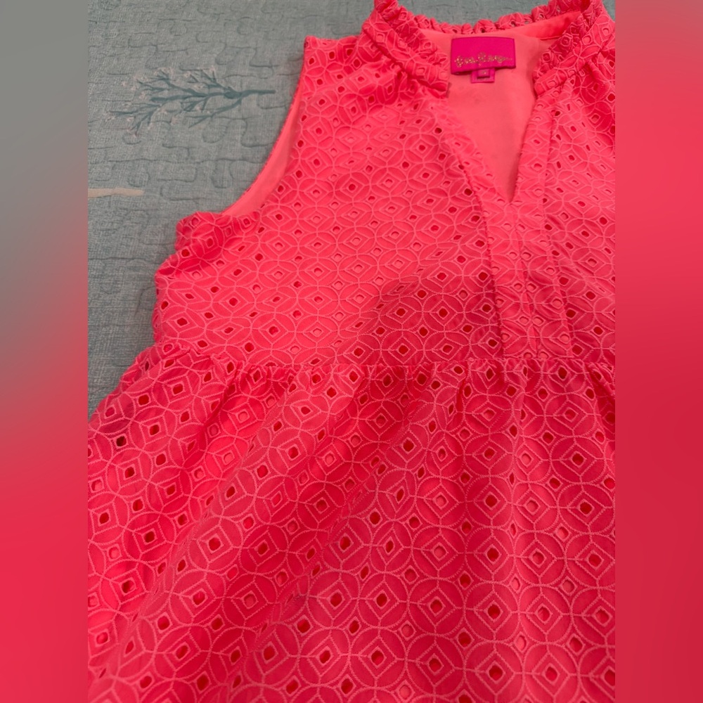 Lilly Pulitzer Novella Pink Sleeveless Eyelet Dress M - Picture 16 of 16